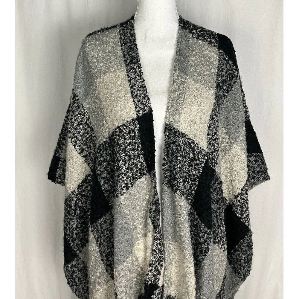 Woolrich Womens One Size Blanket Wrap Shawl‎ Cape Poncho Plaid Soft